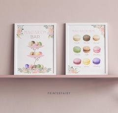 Paris Party Macaron Bar Station Editable Template Printable Sign, Instant Download