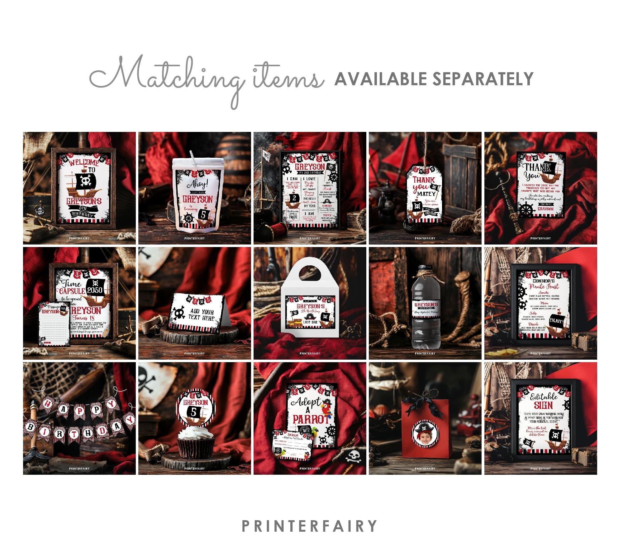 Pirate 2nd Birthday Invitation Editable Template Ahoy Matey Party Invite, Instant Download