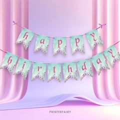 Princess Castle Birthday Banner, Editable Party Decoration (Digital Item)