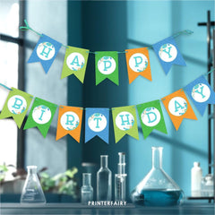 Editable Science Birthday Party Banner (Digital Download)