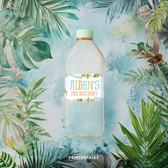 Dinosaur Birthday Water Bottle Labels, Editable Party Decor (Instant Download)