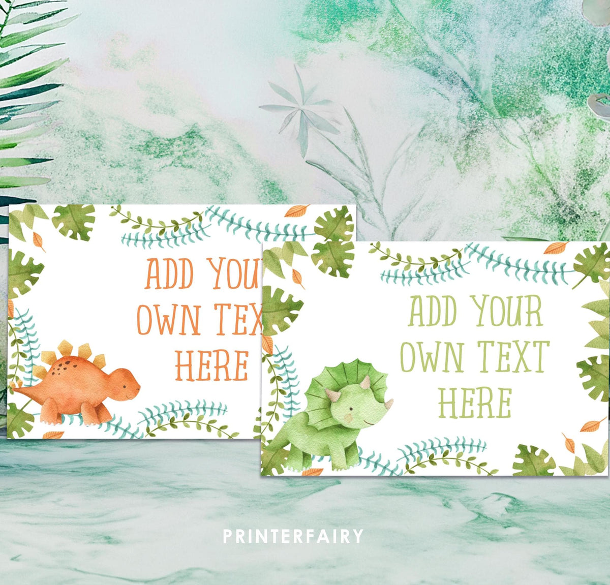Dinosaur Food Tents, Editable Birthday Party Labels (Instant Download)