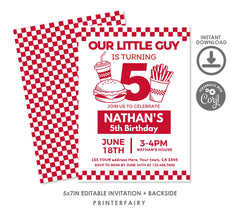 Burger Party Bundle Editable Templates (Digital Download)