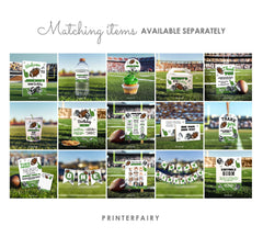 Football 2nd Birthday Invitation With Photo Editable Template, Instant Download