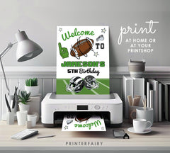 Football Birthday Party Welcome Sign Editable Template Party Printable Decorations