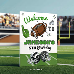 Football Birthday Party Welcome Sign Editable Template Party Printable Decorations