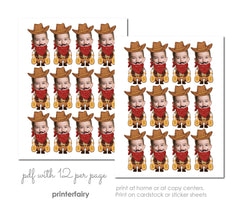 Western Personalized Toppers or Stickers with your Photo, Party Printable Decorations