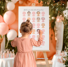 Welcome Sign for Guests to Draw Their Own Portraits, Guest Book Sign, Instant Download