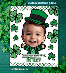 Personalized St Patricks Day Pin the Shamrock Game Poster (Digital Download)