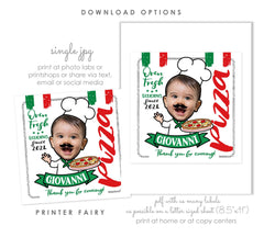 Personalized Pizza Box Label, Trattoria Party Decoration (Digital Printable)