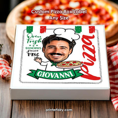 Personalized Pizza Party Label, Custom Pizza Box (Digital Printable)
