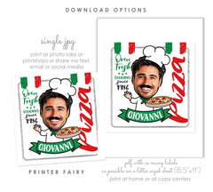 Personalized Pizza Party Label, Custom Pizza Box (Digital Printable)