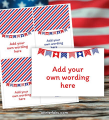 Editable 4th of July Food Tents, Independence Day Place Cards (Instant Download)
