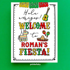Editable Cinco de Mayo Welcome Sign, Fiesta Party Printable Decorations (Instant Download)