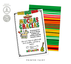 Cinco de Mayo Thank You Cards, Mexican Fiesta, Printable Template (Digital Download)