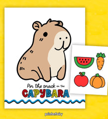 Capybara Birthday Party Game, Pin the Snack Printable (Instant Download)