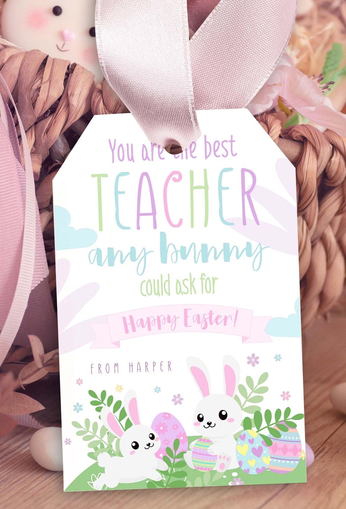 Easter Teacher Gift Tag, Printable Appreciation Favor (Digital Download)