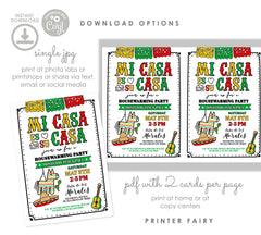 Mexican Fiesta Housewarming Invitation, Editable Template (Digital Download)