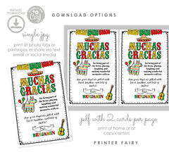 Cinco de Mayo Thank You Cards, Mexican Fiesta, Printable Template (Digital Download)