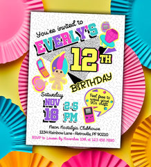 90s Birthday Party Invitation Editable Template Nostalgia Back to 90s Digital or Printable Invitation, Instant Download