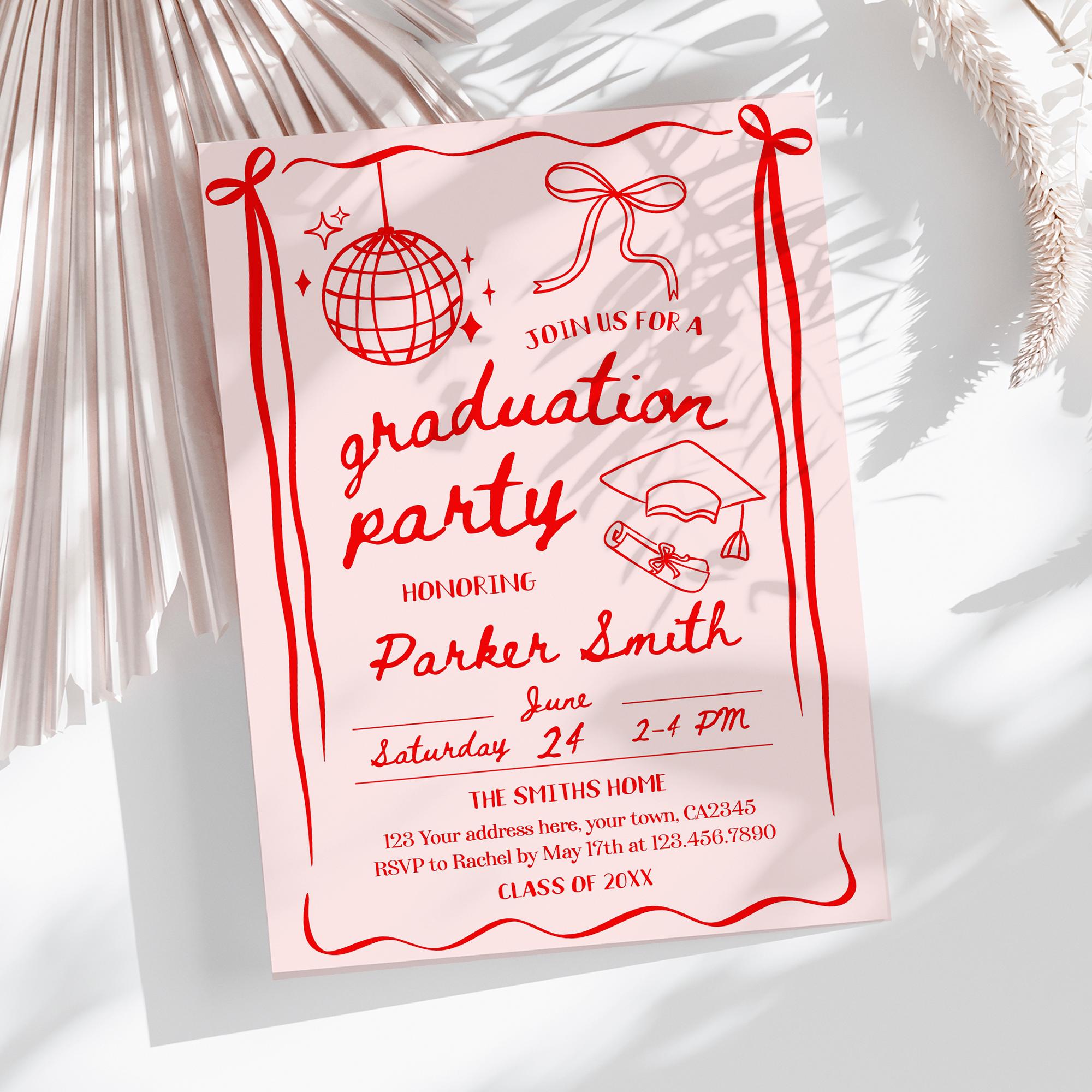 Editable Graduation Party Invitation Template (Instant Download)