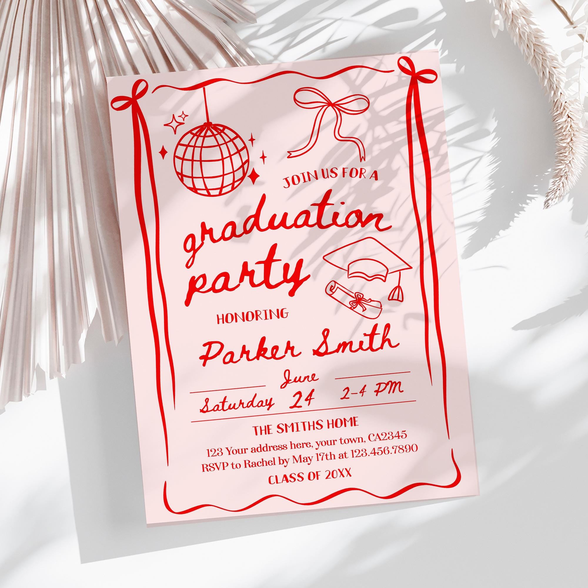 Editable Graduation Party Invitation Template (Instant Download)