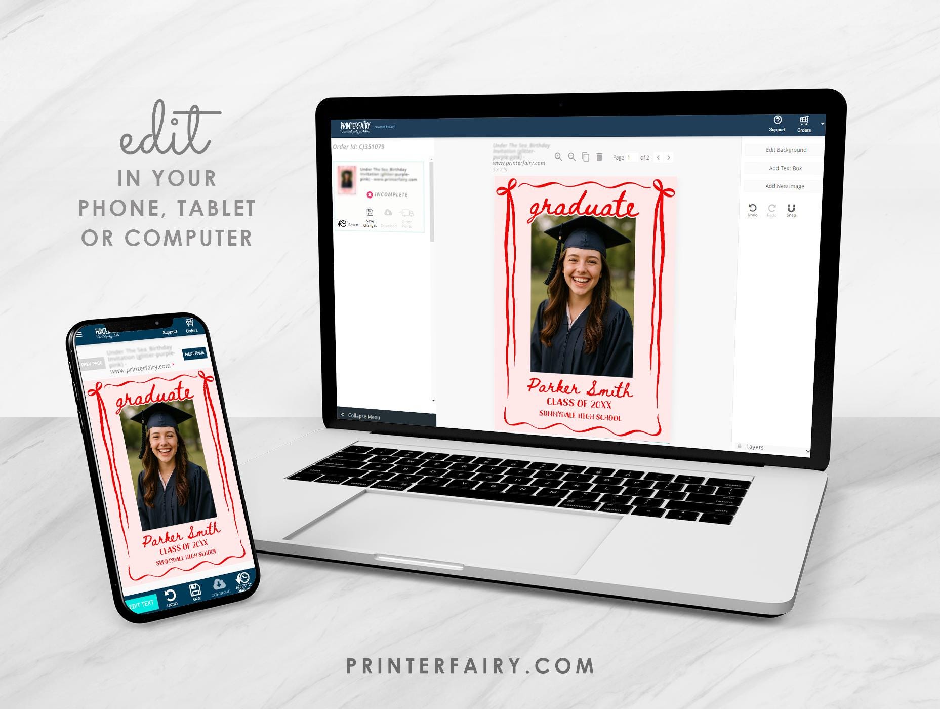 Editable Graduation Party Invitation Template (Instant Download)