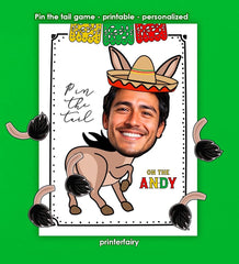 Personalized Photo Pin the Tail Game, Fiesta Bachelorette Party Decor (Digital Download)