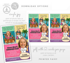 Comic Teacher Retirement Party Invitation, Photo Template (Instant Download)