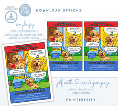 Personalized Comic Dog Birthday Invitation, Pawty Invite (Digital)