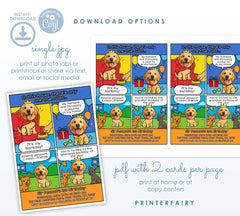 Personalized Royal Dog Birthday Invitation, Comic Pawty Theme (Digital)