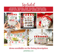 Little Meatball 1st Birthday Party Kit, Italian Theme (Editable, Instant Download)