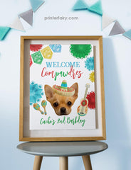Cinco de Mayo Dog Birthday Welcome Sign, Photo Template (Digital Download)