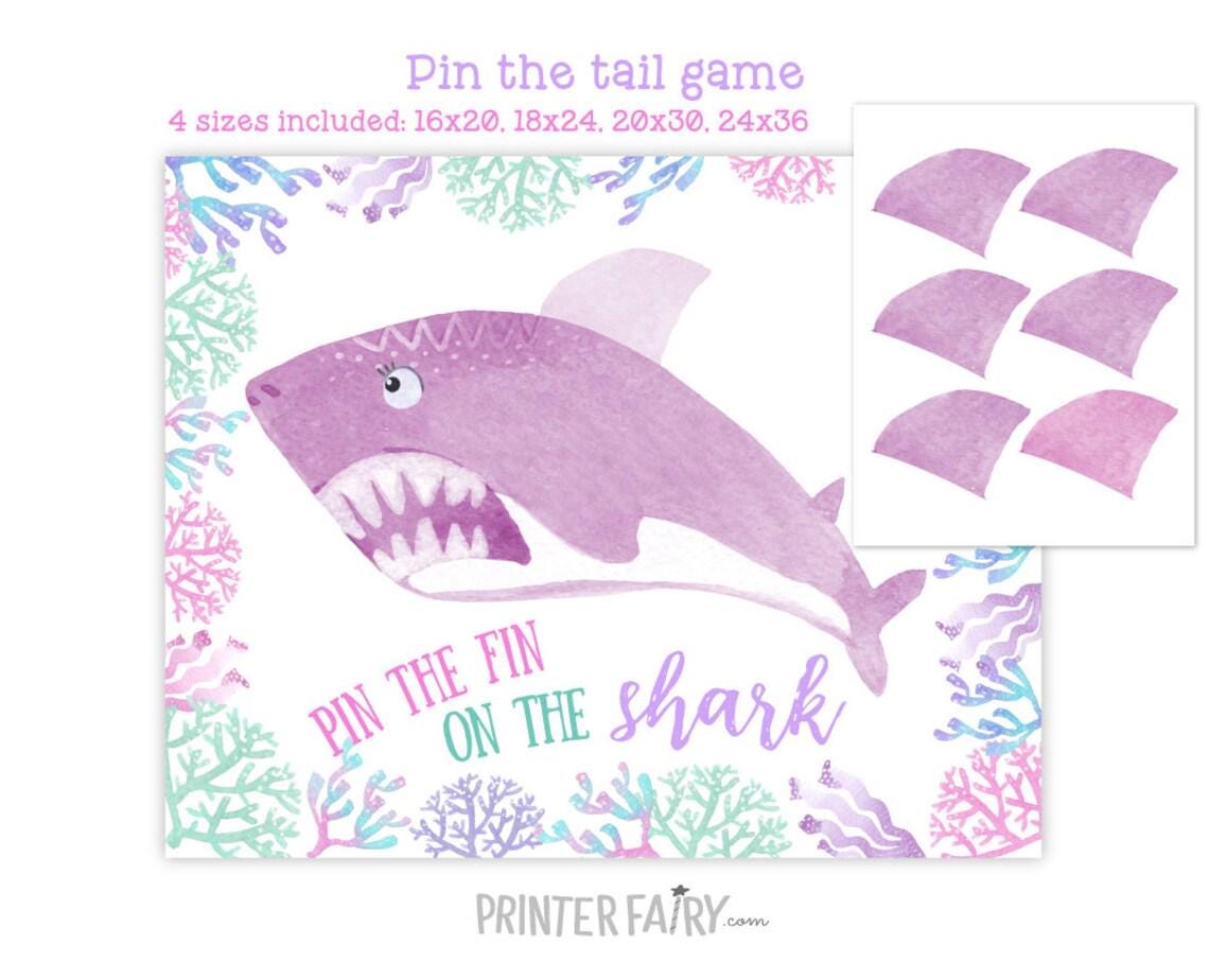 Shark Birthday Party Bundle: Editable Invitation, Banner, Sign (Digital Download)