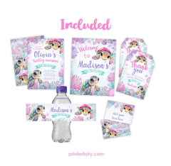 Sea Turtle Birthday Party Editable Bundle (Digital Download)