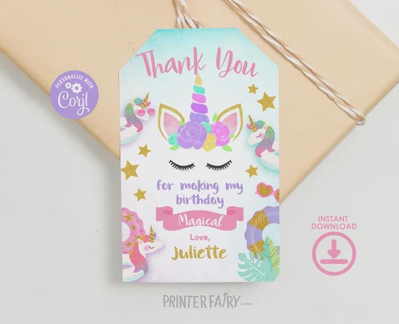 Unicorn Pool Party Birthday Bundle, Editable Summer Printable Kit (Digital Download)