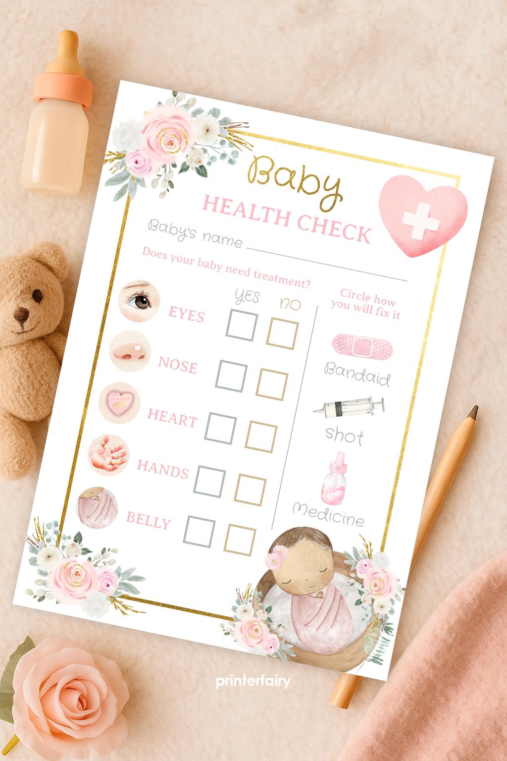 Baby Doll Doctor Sign and Checklist, Reborn Doll Adoption Printables (Instant Download)