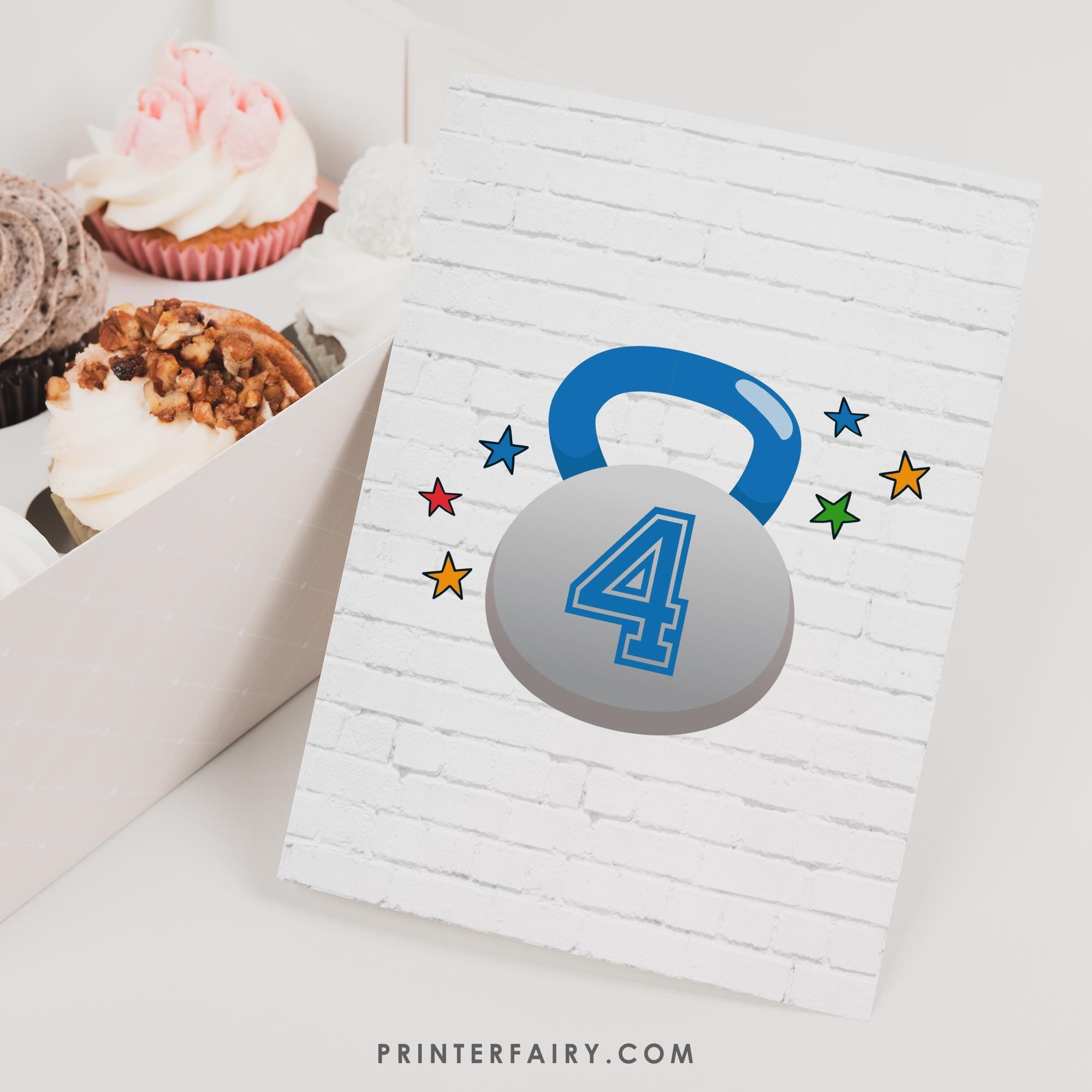 Fitness Gym Party Invitation Editable Template, Strong Boy Invitation for Any Age, Instant Download