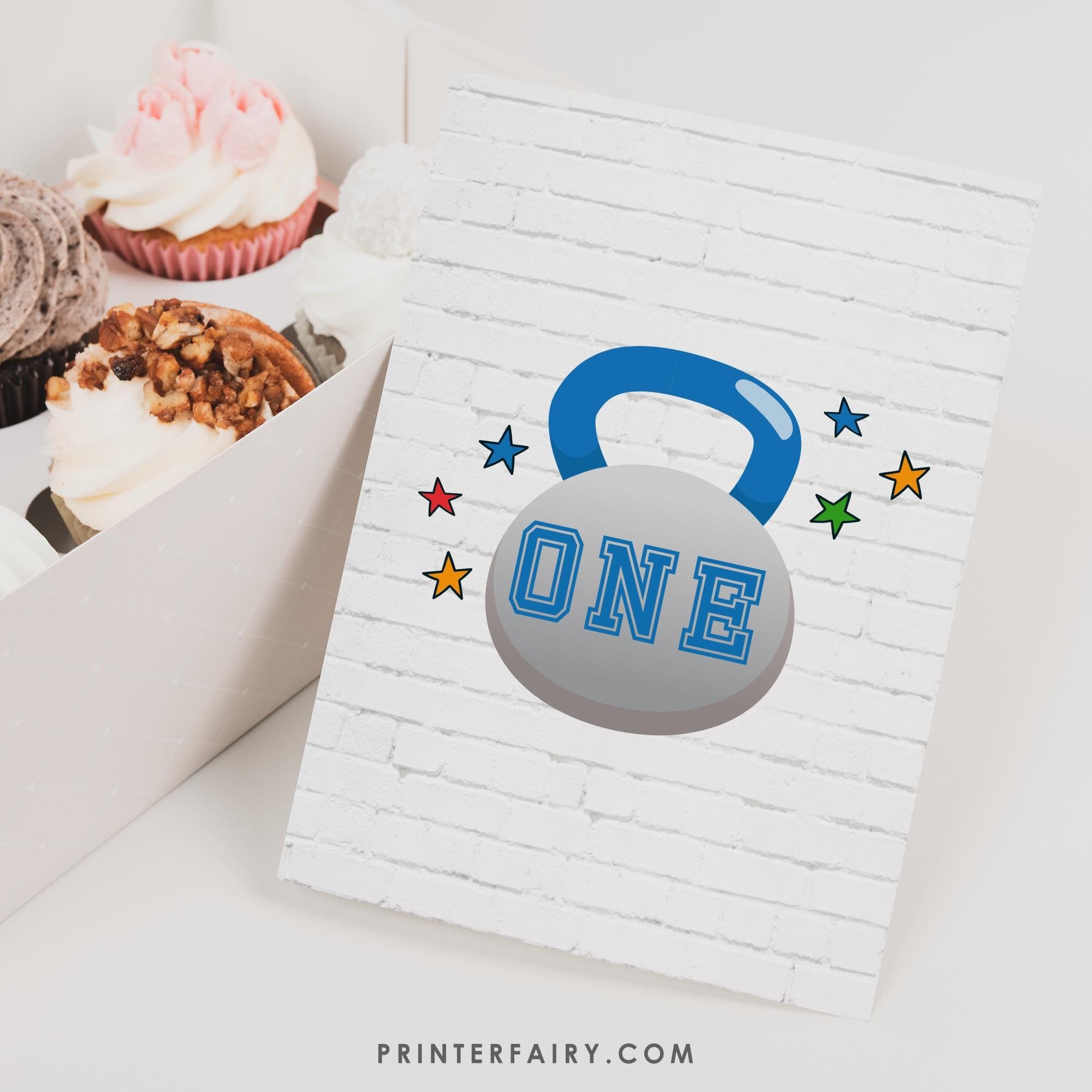 Fitness Gym Birthday Invitation, Strong Boy Theme (Editable Template)