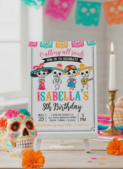 Day of the Dead Birthday Invitation, EDITABLE, Mexican Party (Instant Download)