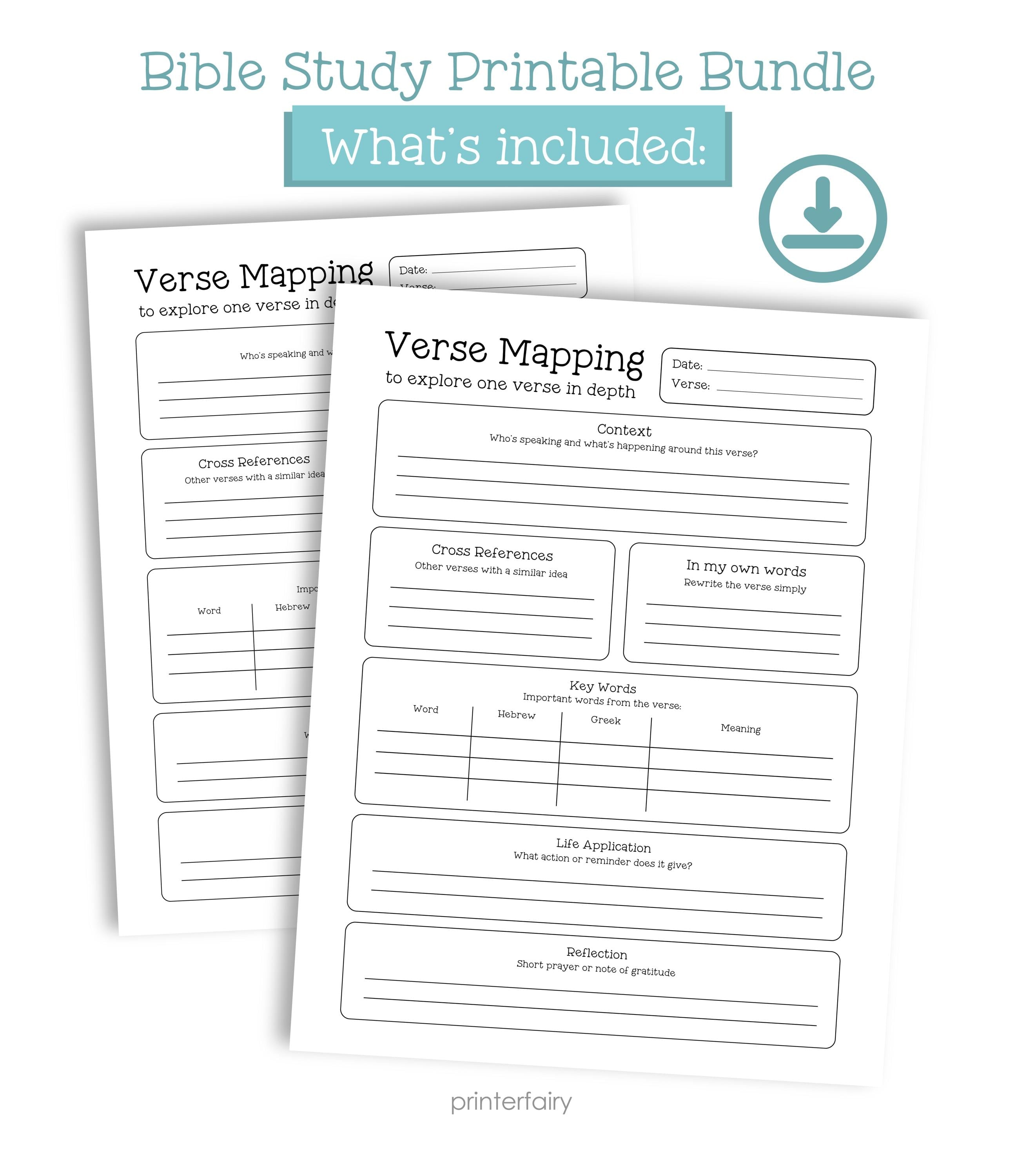 Bible Study Journal Printable Templates, Instant Download