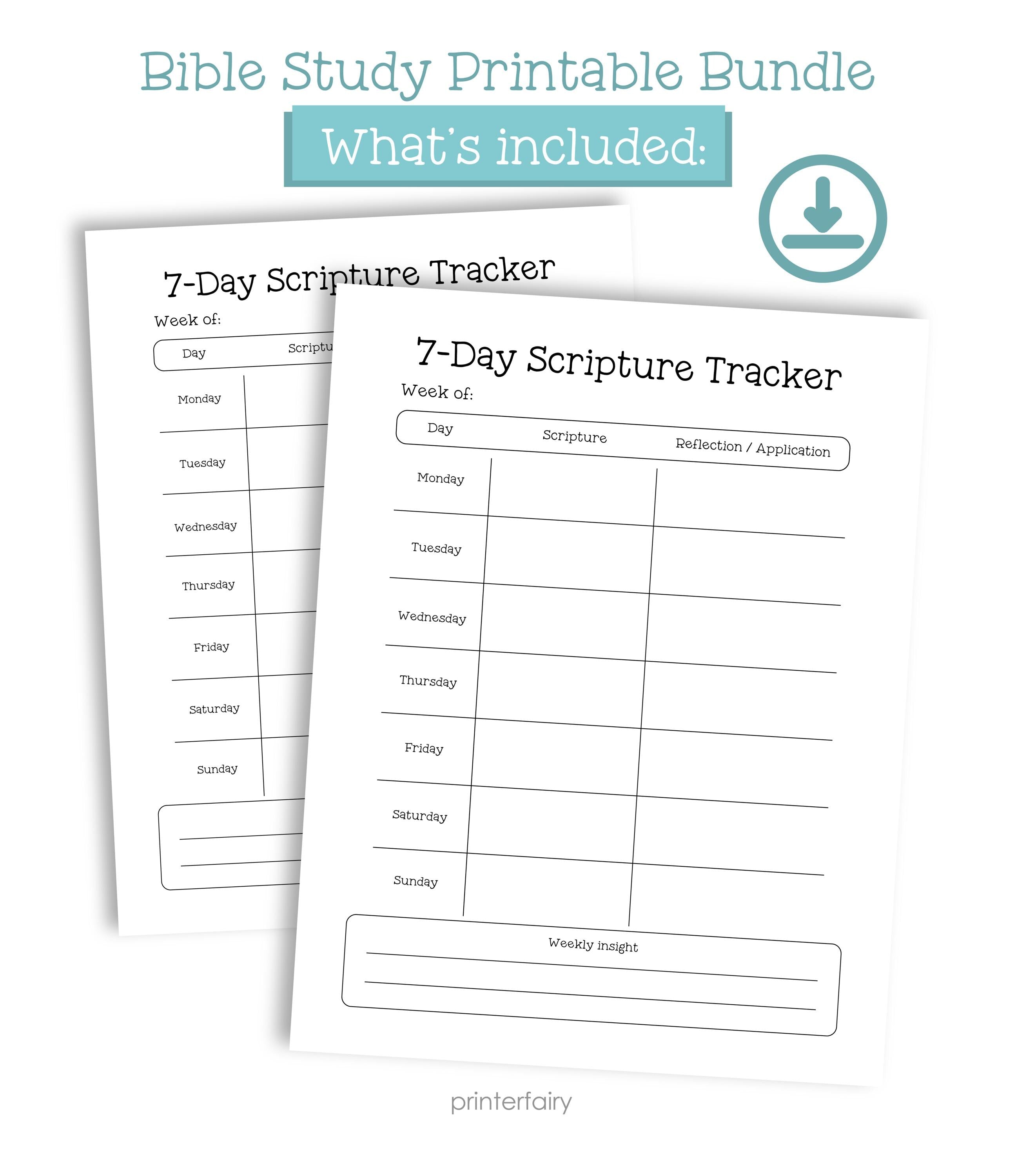 Bible Study Journal Printable Templates, Instant Download