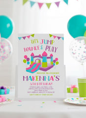Trampoline Birthday Party Invitation, Editable Bounce House Invite (Digital)