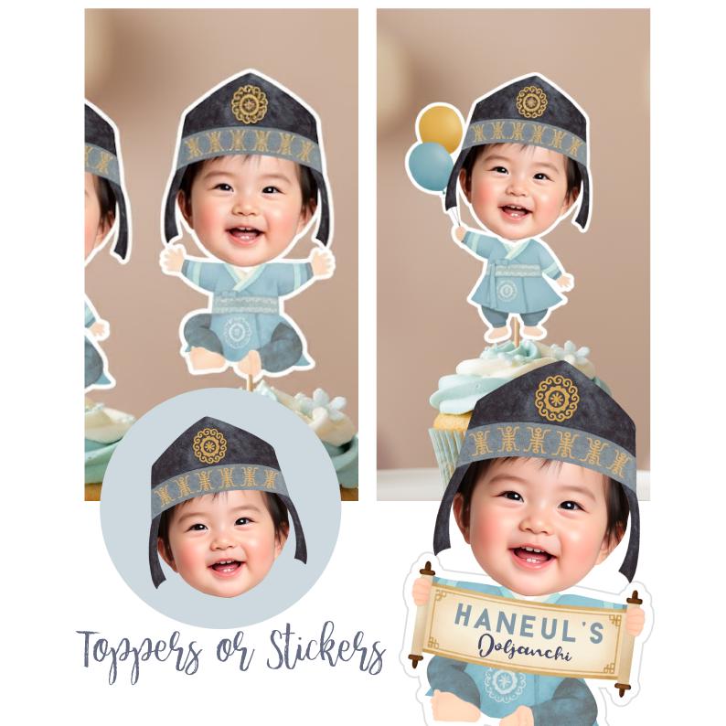 Doljanchi Party Package Personalized Editable Korean 1st Birthday Boy Templates, Instant Download