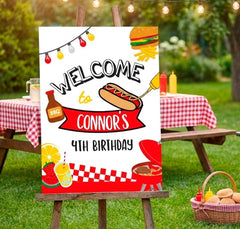 BBQ Party Welcome Sign Editable Template, Digital Printable Design, Instant Download