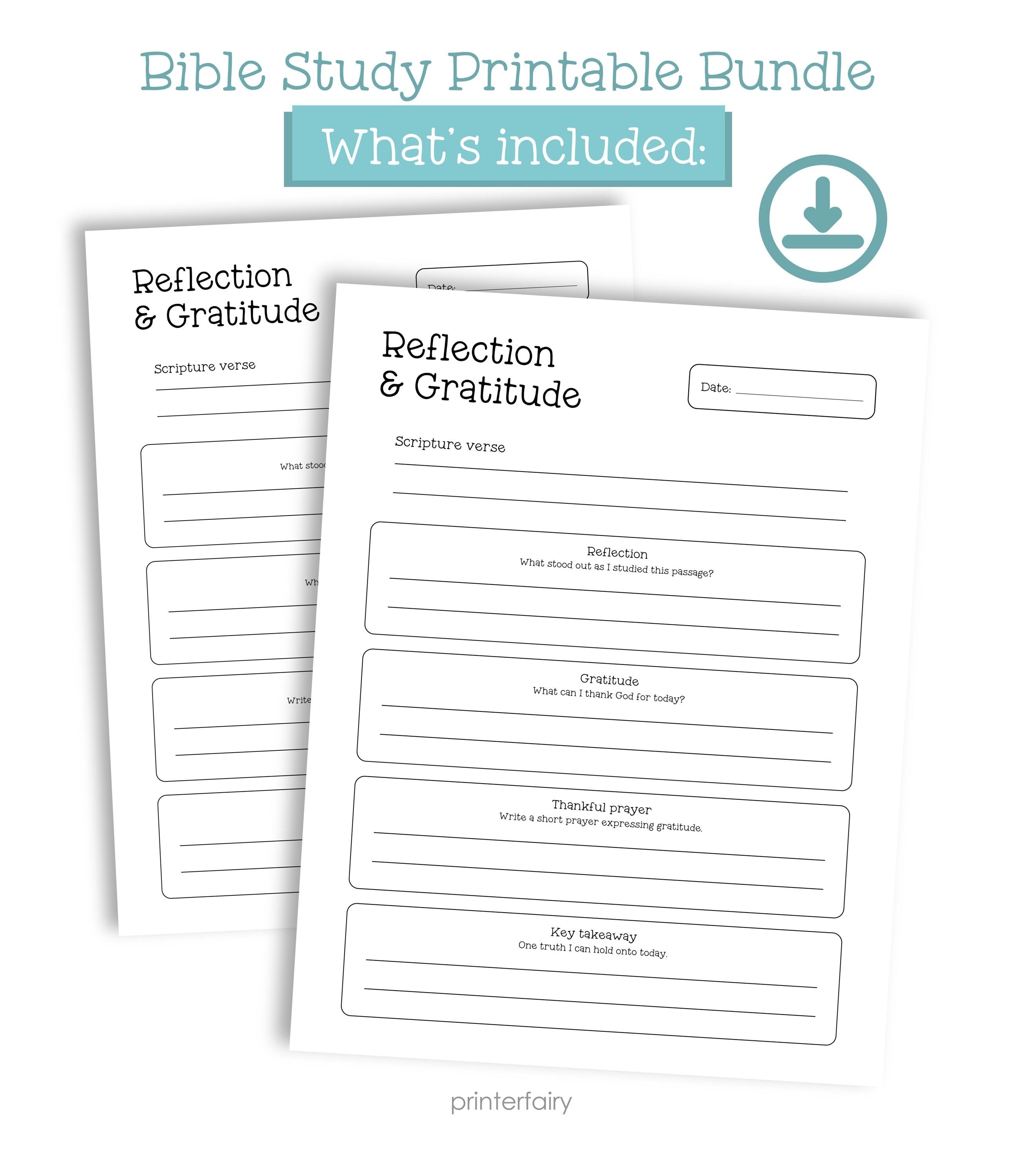 Bible Study Journal Printable Templates, Instant Download