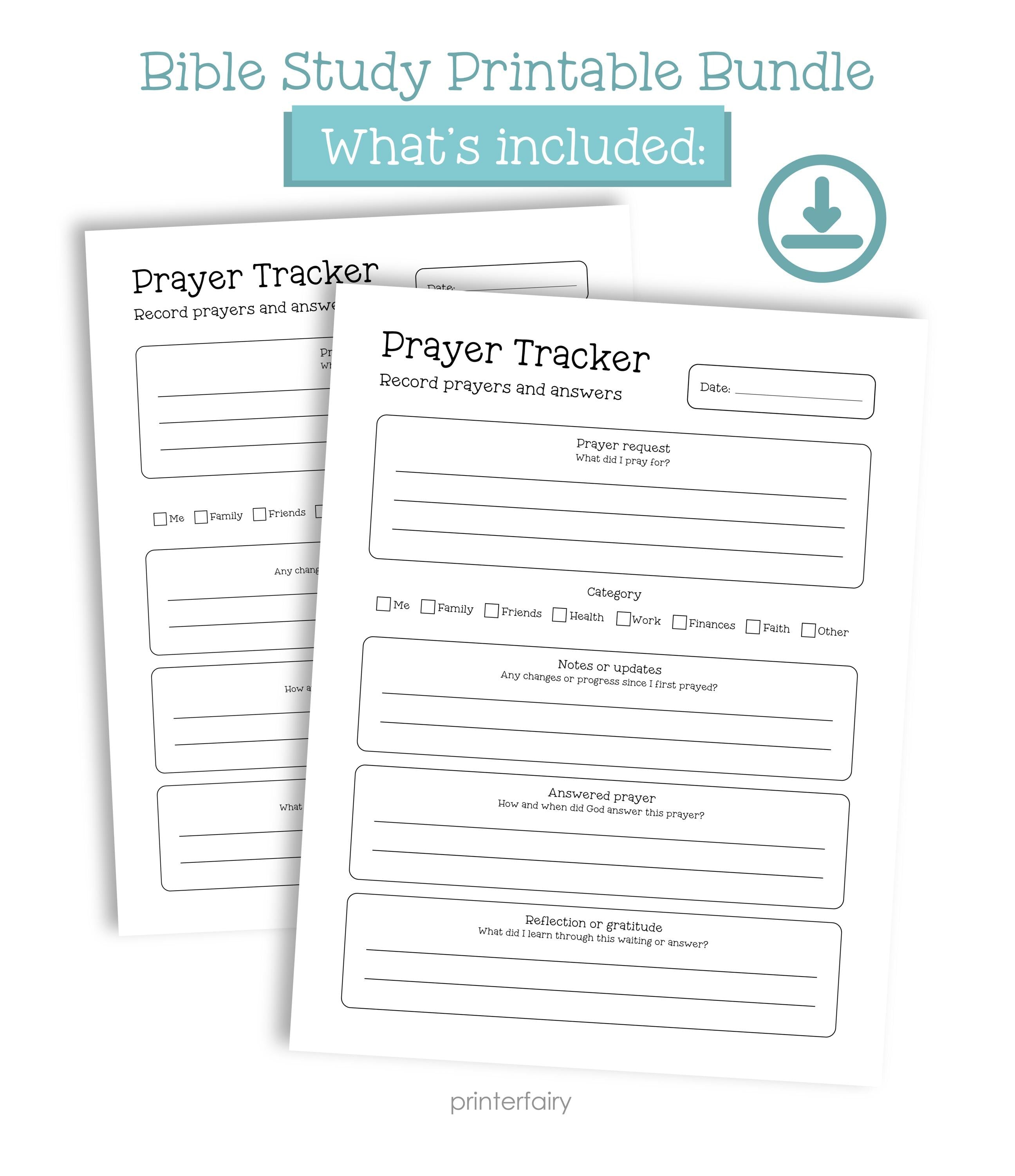 Bible Study Journal Printable Templates, Instant Download