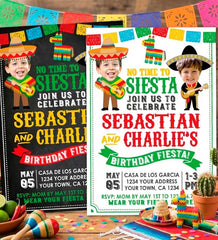 Fiesta Birthday Invitation for two People With Photo for any age, Personalized Digital Design