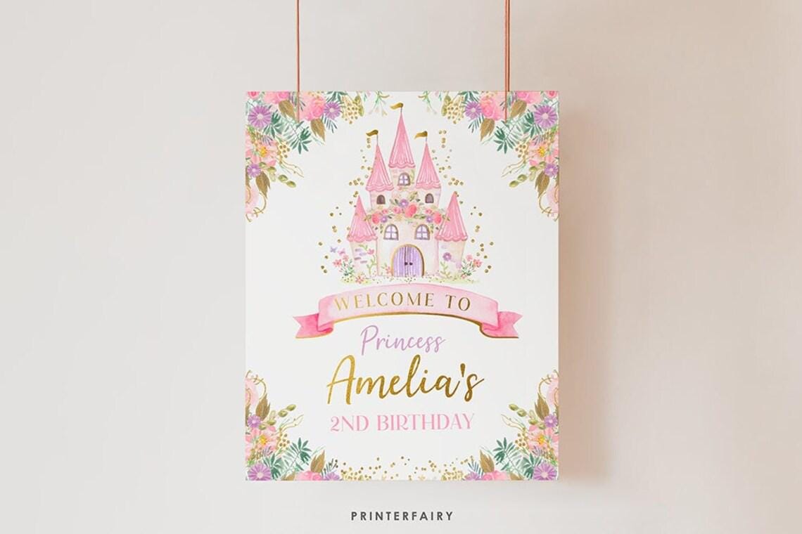 Princess Birthday Party Bundle Editable Templates for any age, Instant Download