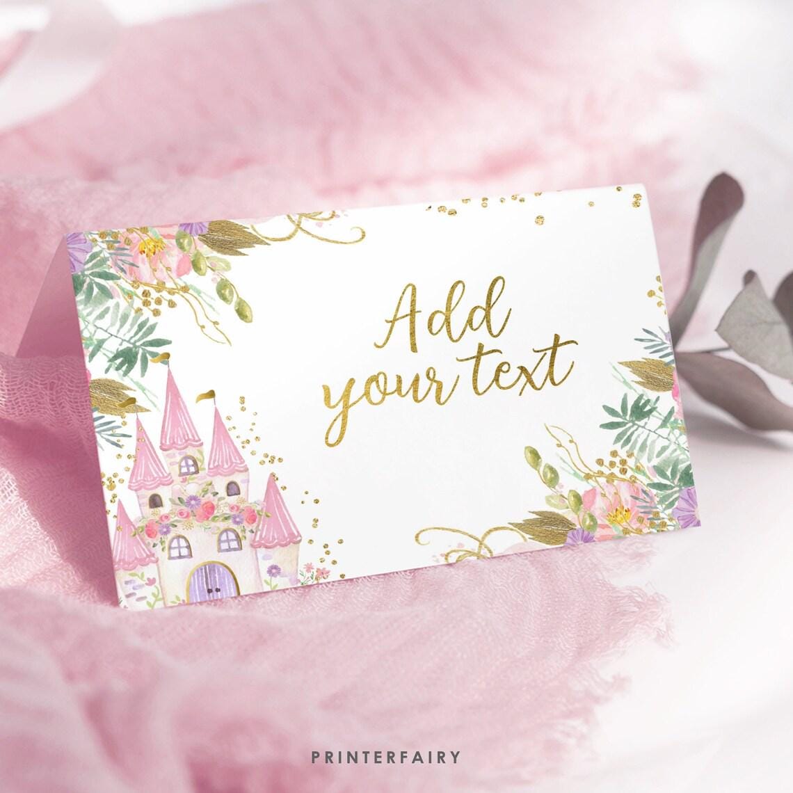 Princess Birthday Party Bundle Editable Templates for any age, Instant Download